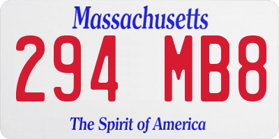 MA license plate 294MB8