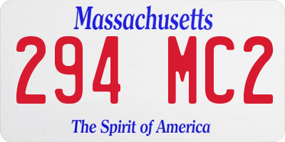 MA license plate 294MC2