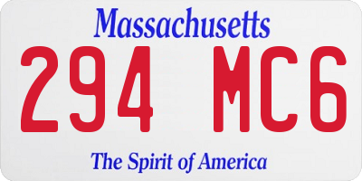 MA license plate 294MC6