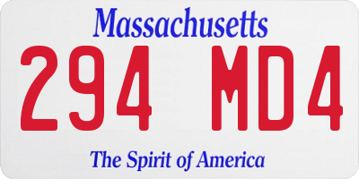 MA license plate 294MD4