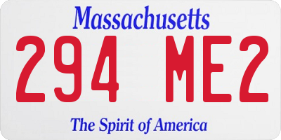 MA license plate 294ME2