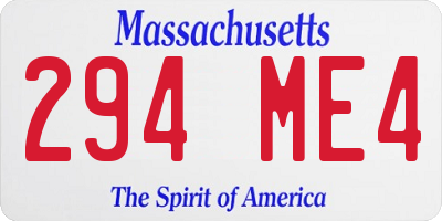 MA license plate 294ME4