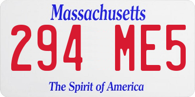 MA license plate 294ME5