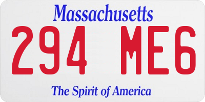 MA license plate 294ME6
