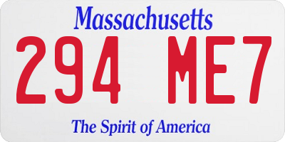 MA license plate 294ME7