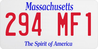 MA license plate 294MF1