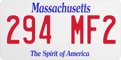 MA license plate 294MF2