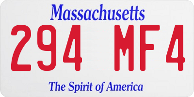 MA license plate 294MF4