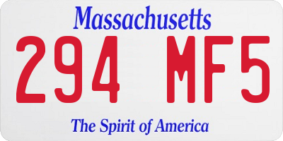 MA license plate 294MF5