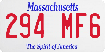 MA license plate 294MF6