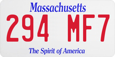 MA license plate 294MF7