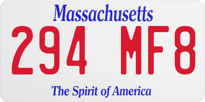 MA license plate 294MF8