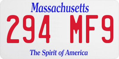MA license plate 294MF9