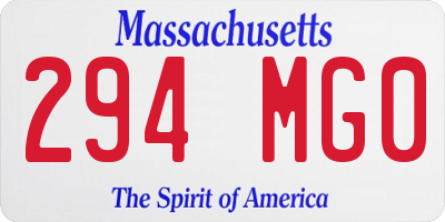 MA license plate 294MG0
