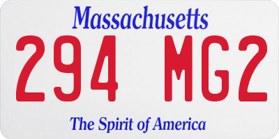MA license plate 294MG2