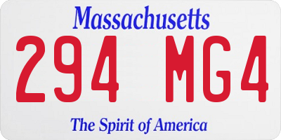 MA license plate 294MG4