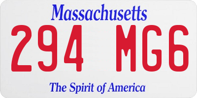 MA license plate 294MG6