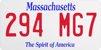 MA license plate 294MG7