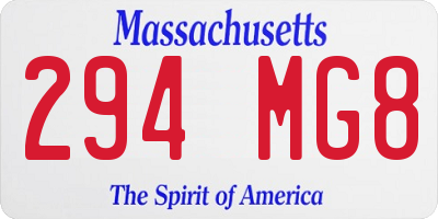 MA license plate 294MG8