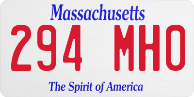 MA license plate 294MH0