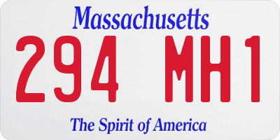 MA license plate 294MH1