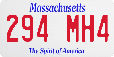 MA license plate 294MH4