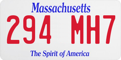 MA license plate 294MH7