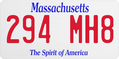 MA license plate 294MH8