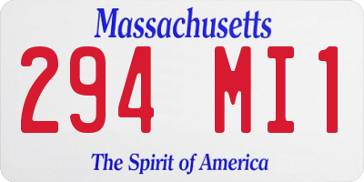MA license plate 294MI1