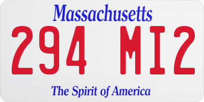 MA license plate 294MI2