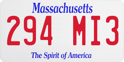 MA license plate 294MI3
