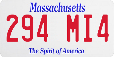 MA license plate 294MI4