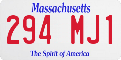 MA license plate 294MJ1