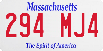 MA license plate 294MJ4