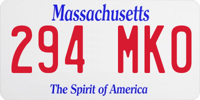MA license plate 294MK0