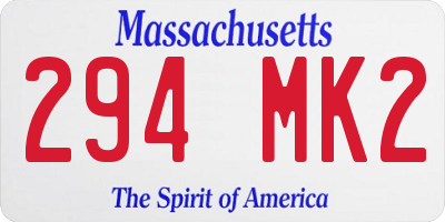 MA license plate 294MK2