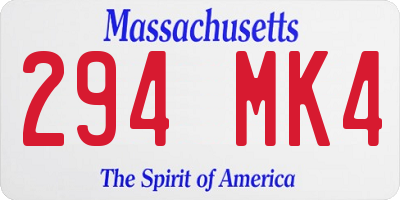 MA license plate 294MK4