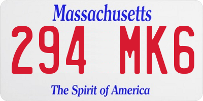 MA license plate 294MK6