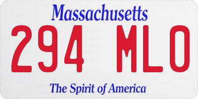 MA license plate 294ML0
