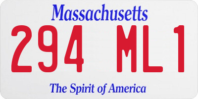 MA license plate 294ML1