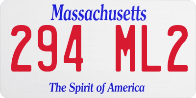 MA license plate 294ML2