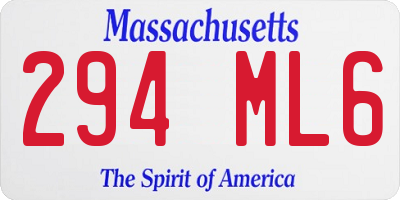 MA license plate 294ML6