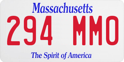 MA license plate 294MM0