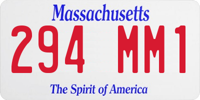 MA license plate 294MM1