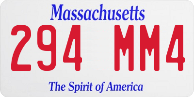 MA license plate 294MM4