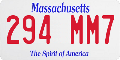 MA license plate 294MM7