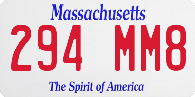 MA license plate 294MM8