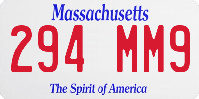 MA license plate 294MM9