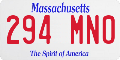 MA license plate 294MN0