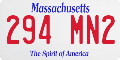 MA license plate 294MN2